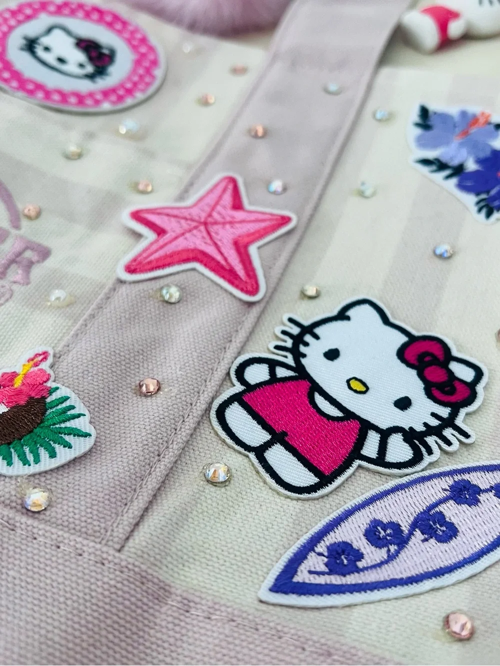 Hello Kitty Aloha Paradise Tote Bag Trader Joe’s Striped Mini Canvas Kawaii